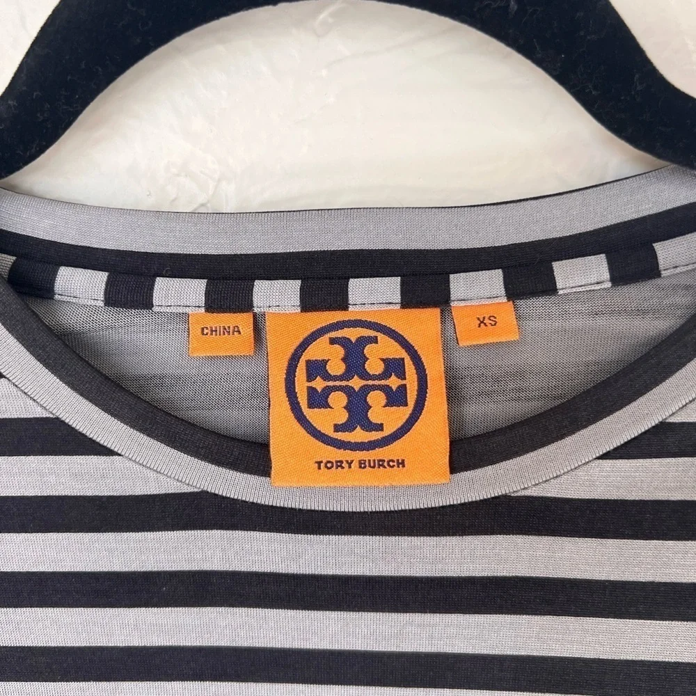 Tory Burch long sleeve striped crewneck t-shirt size XS